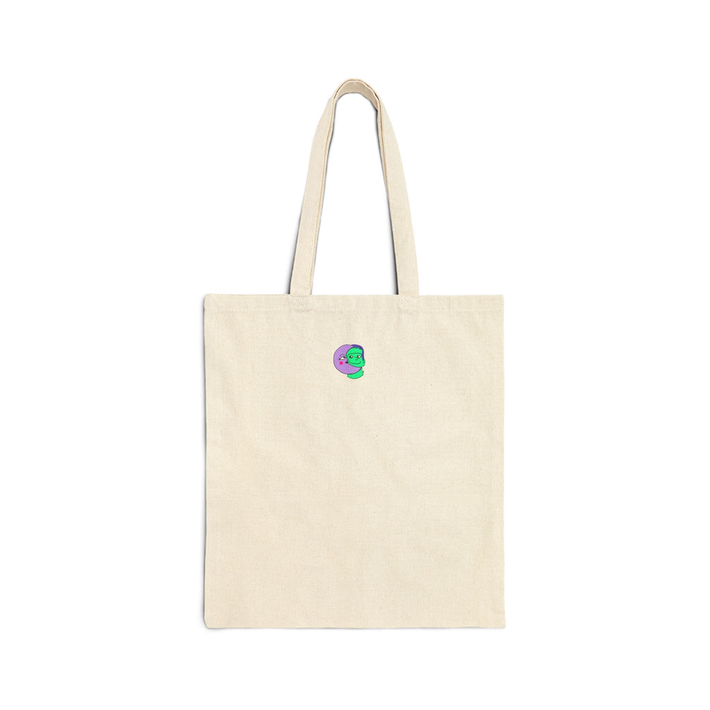 Pea - Lo Cotton Canvas Tote Bag - Moon Frankenstein