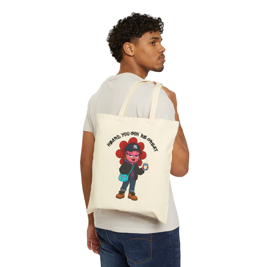 Pea - Lo Cotton Canvas Tote Bag - Moon Frankenstein