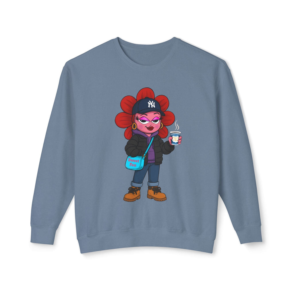 Pea - Lo Unisex Lightweight Crewneck Sweatshirt - Moon Frankenstein