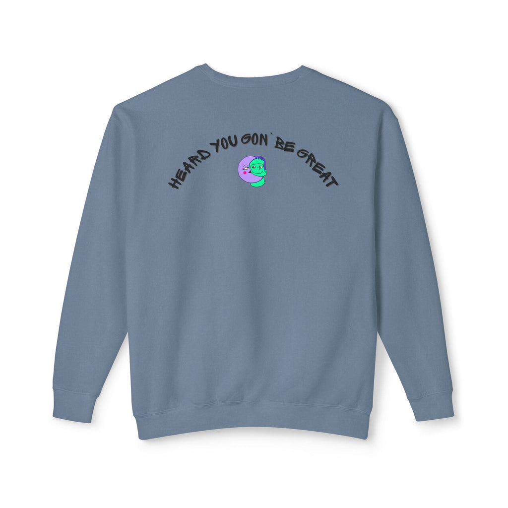 Pea - Lo Unisex Lightweight Crewneck Sweatshirt - Moon Frankenstein