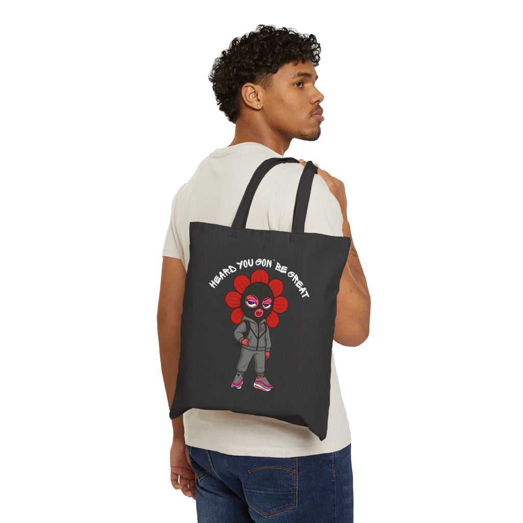 Pea Sheisty Cotton Canvas Tote Bag - Moon Frankenstein