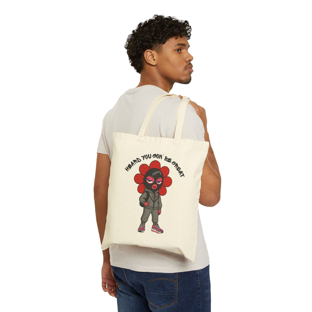 Pea Sheisty Cotton Canvas Tote Bag - Moon Frankenstein