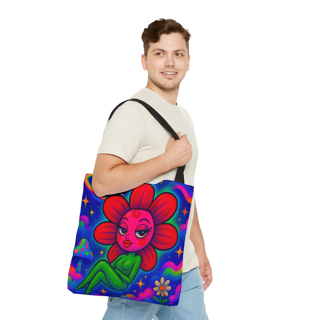 Sweet Pea: Cosmic Bloom Everyday Tote Bag - Moon Frankenstein