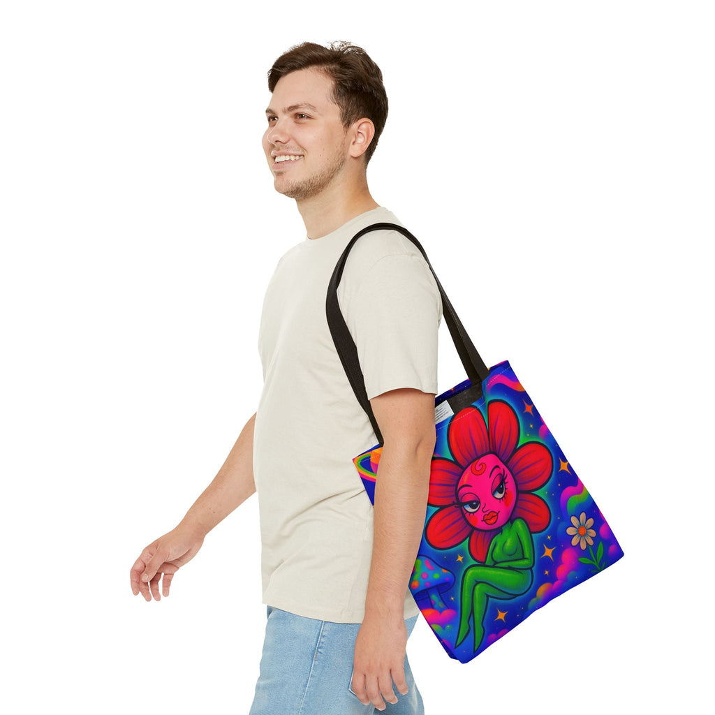 Sweet Pea: Cosmic Bloom Everyday Tote Bag - Moon Frankenstein