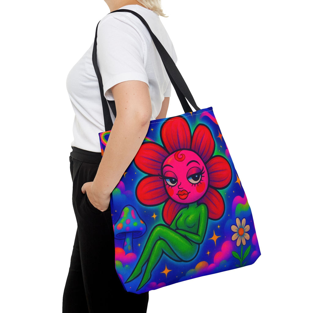 Sweet Pea: Cosmic Bloom Everyday Tote Bag - Moon Frankenstein