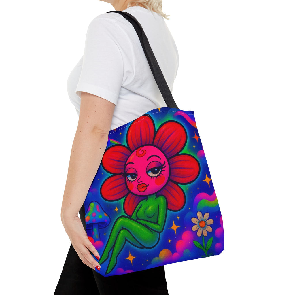Sweet Pea: Cosmic Bloom Everyday Tote Bag - Moon Frankenstein