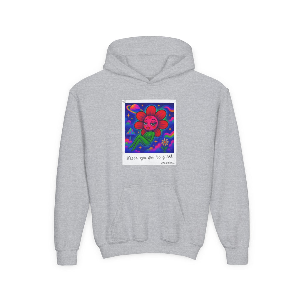 Sweet Pea: Cosmic Bloom Kids Hoodie - Moon Frankenstein