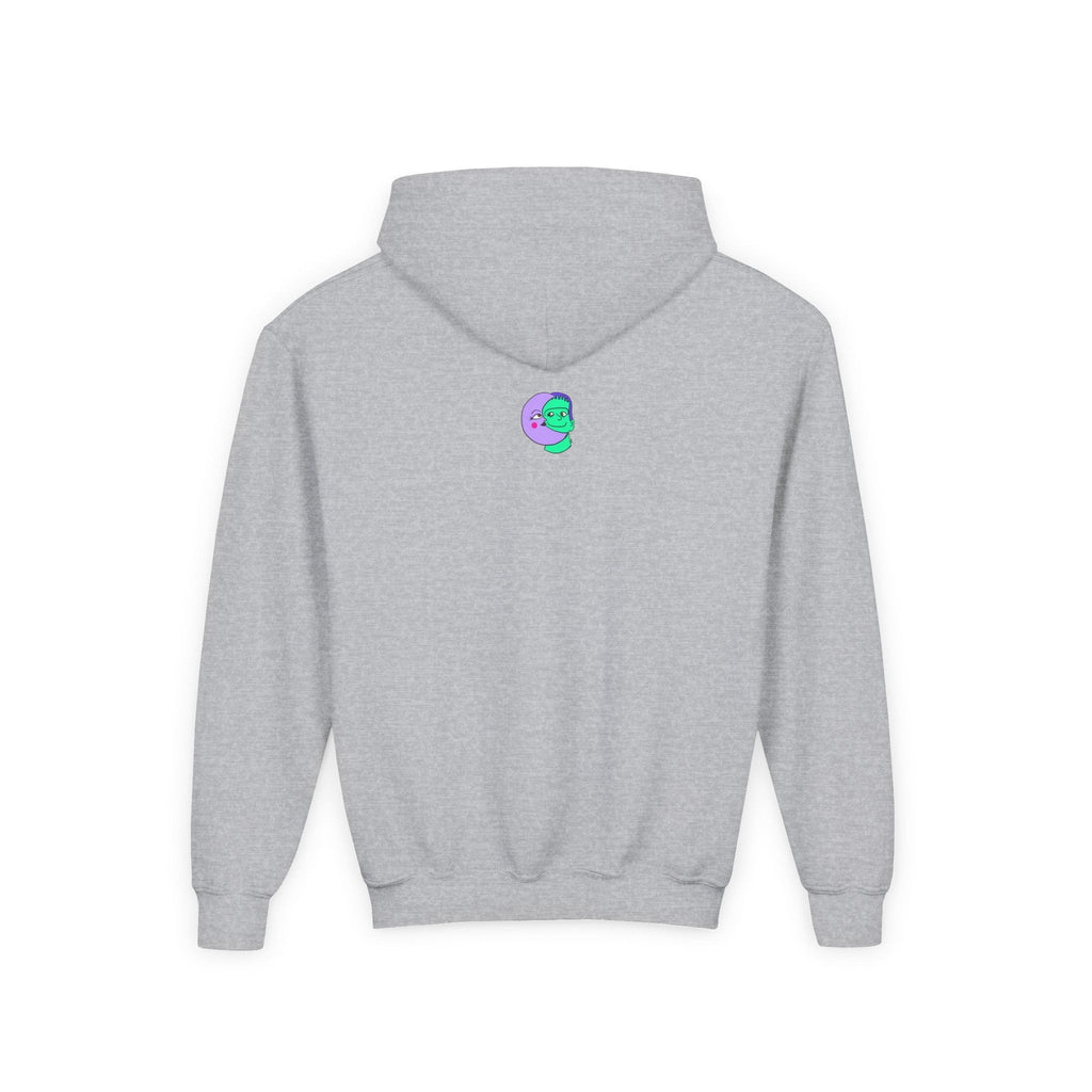 Sweet Pea: Cosmic Bloom Kids Hoodie - Moon Frankenstein