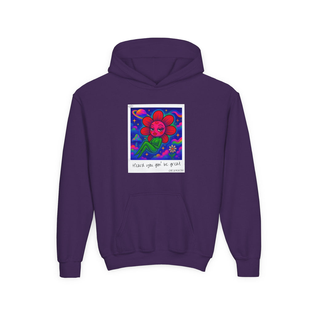 Sweet Pea: Cosmic Bloom Kids Hoodie - Moon Frankenstein
