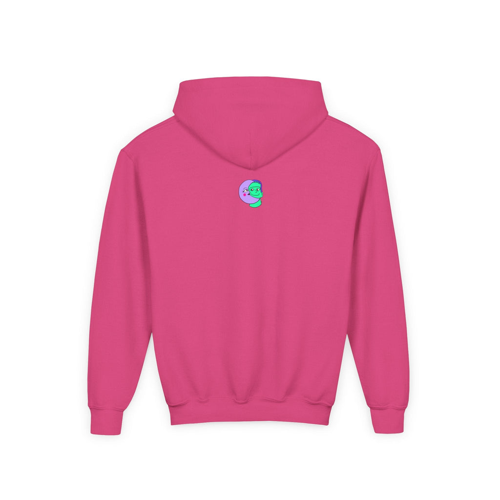 Sweet Pea: Cosmic Bloom Kids Hoodie - Moon Frankenstein
