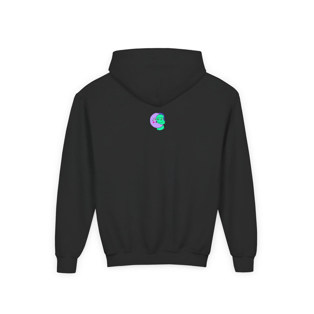 Sweet Pea: Cosmic Bloom Kids Hoodie - Moon Frankenstein