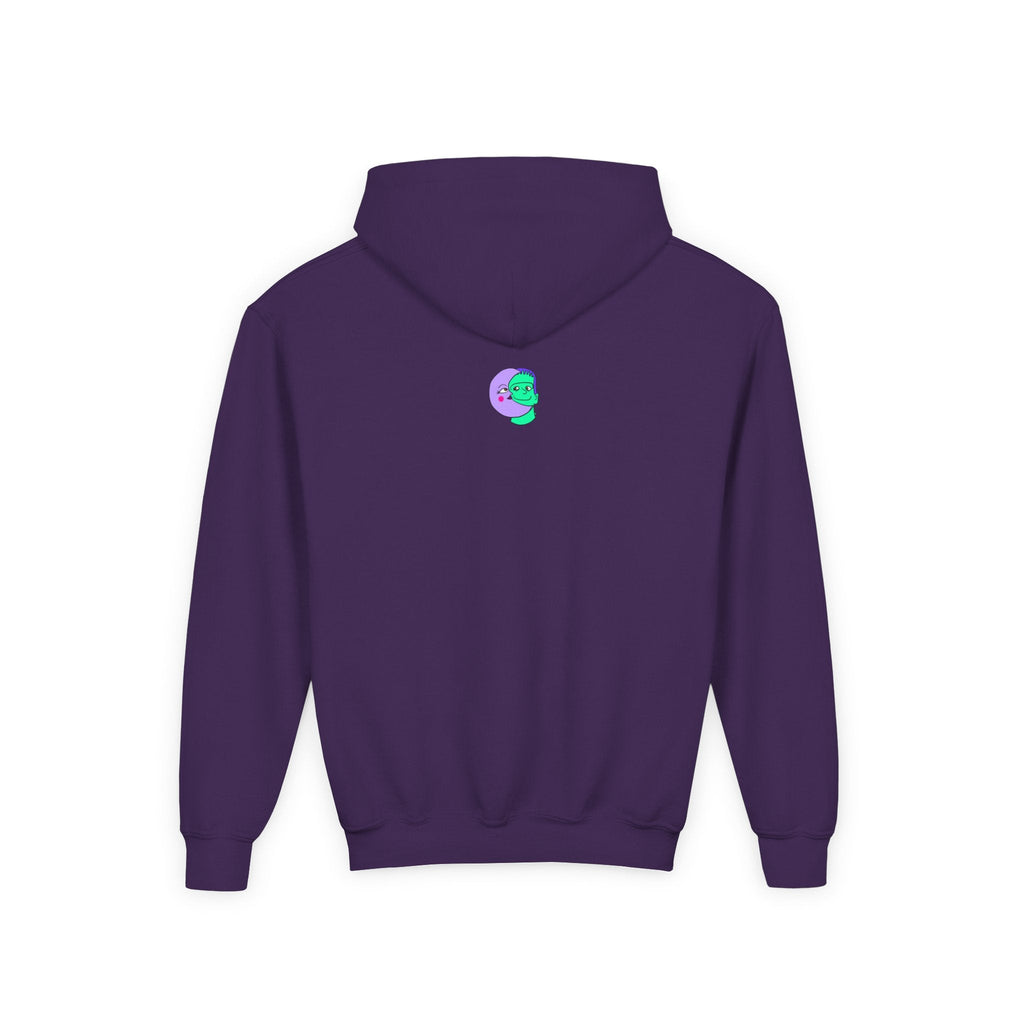 Sweet Pea: Cosmic Bloom Kids Hoodie - Moon Frankenstein