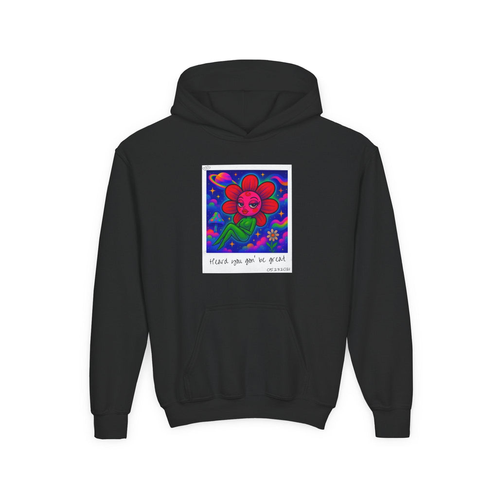 Sweet Pea: Cosmic Bloom Kids Hoodie - Moon Frankenstein