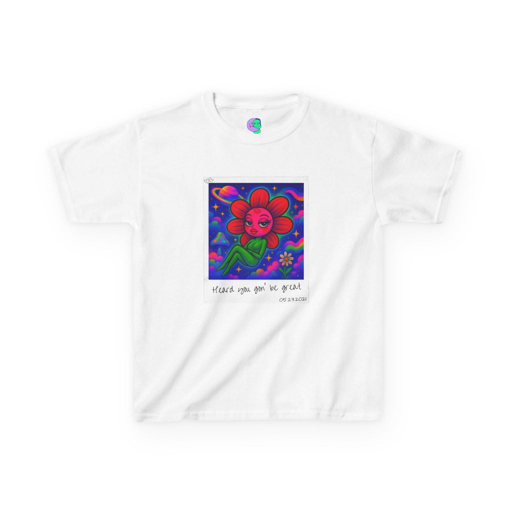 Sweet Pea: Cosmic Bloom Kids Tee - Moon Frankenstein
