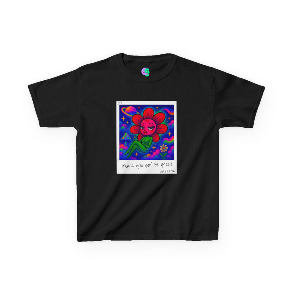 Sweet Pea: Cosmic Bloom Kids Tee - Moon Frankenstein