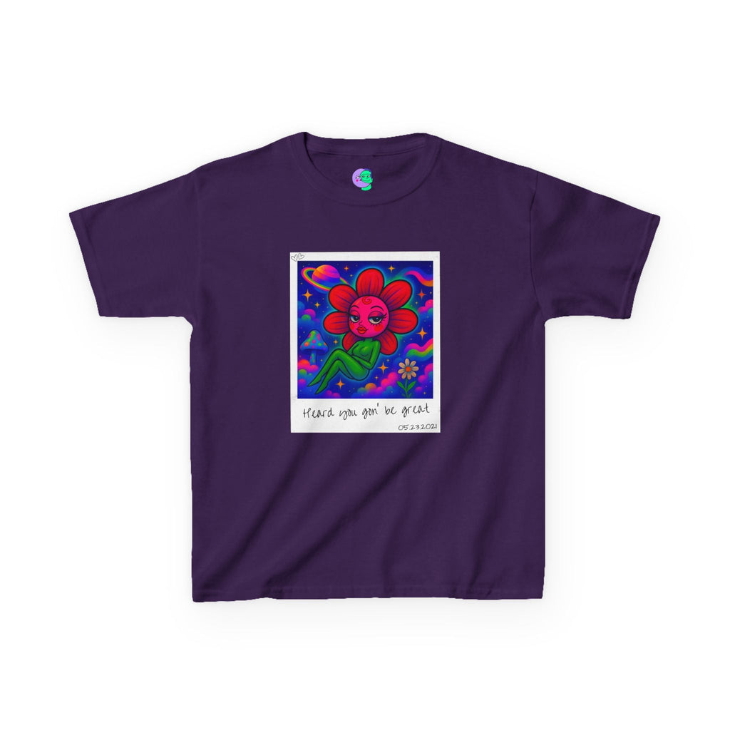Sweet Pea: Cosmic Bloom Kids Tee - Moon Frankenstein