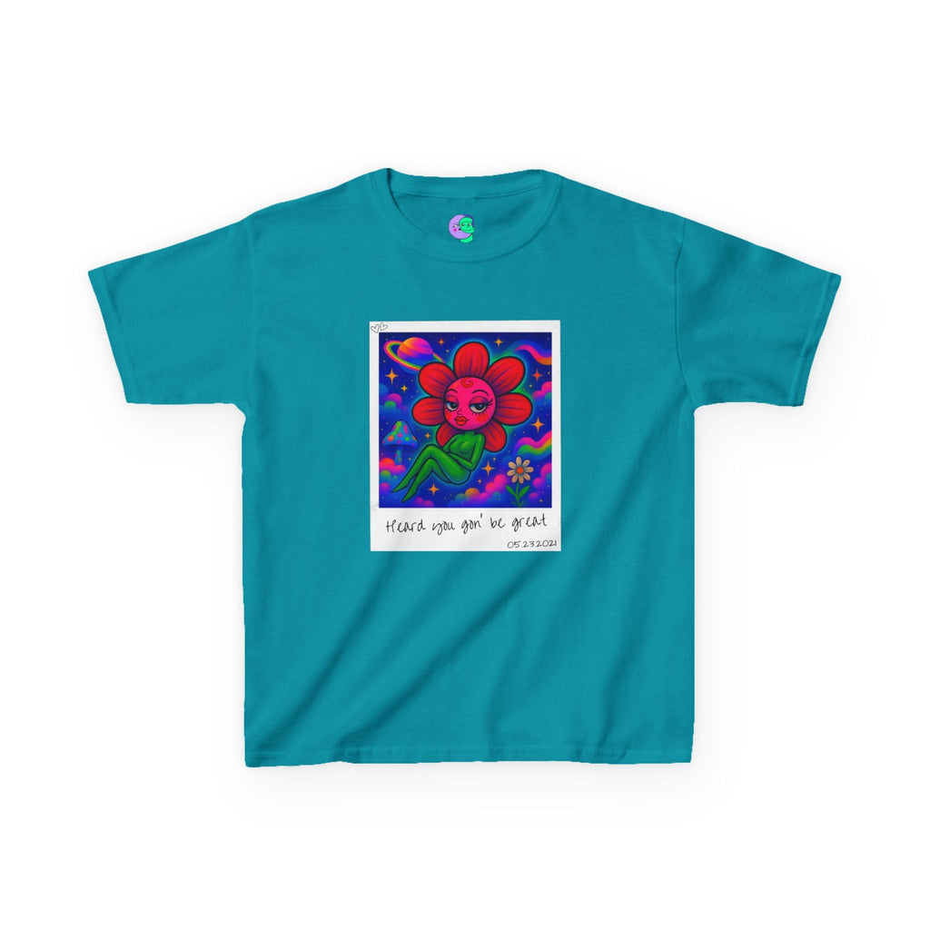 Sweet Pea: Cosmic Bloom Kids Tee - Moon Frankenstein