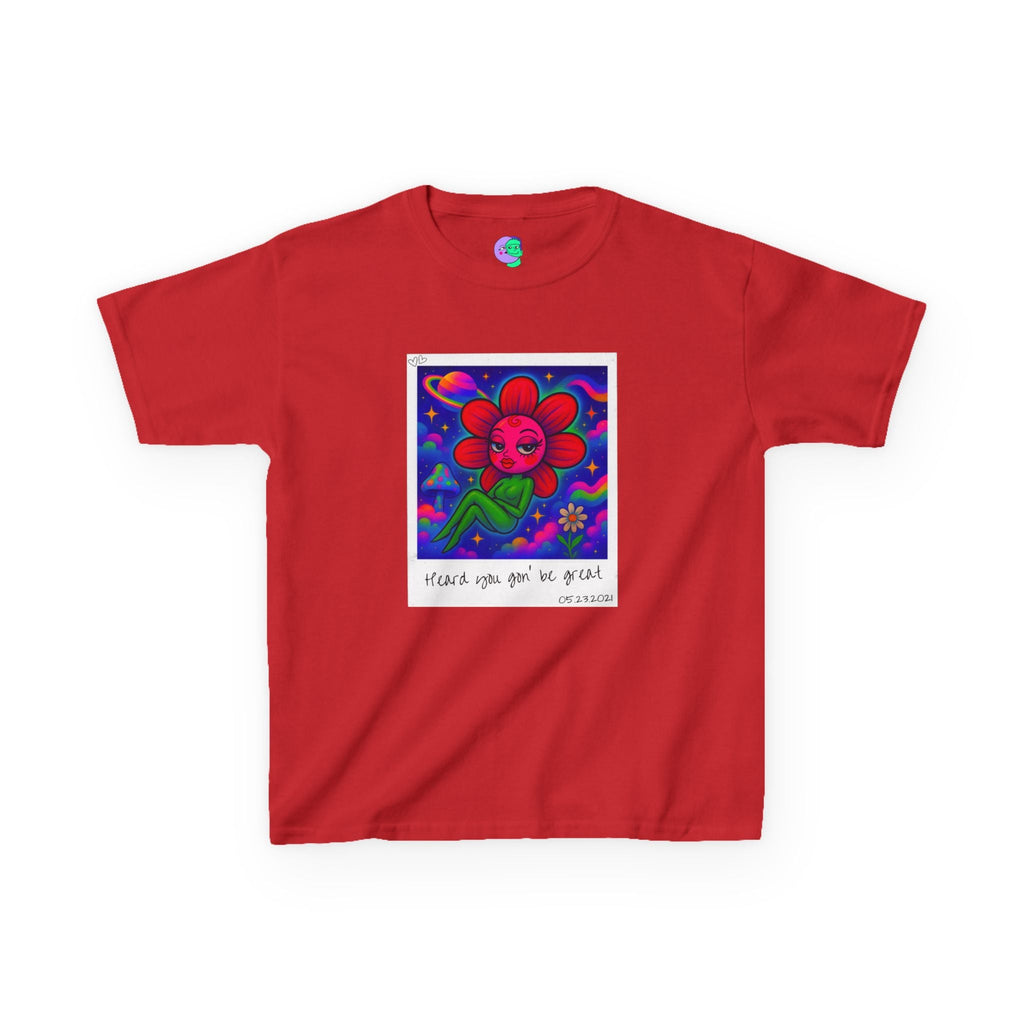 Sweet Pea: Cosmic Bloom Kids Tee - Moon Frankenstein