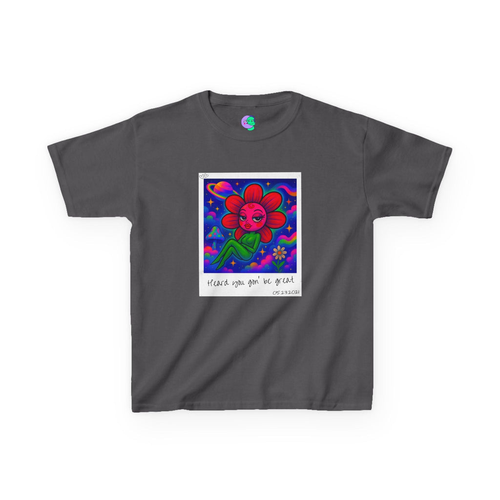 Sweet Pea: Cosmic Bloom Kids Tee - Moon Frankenstein