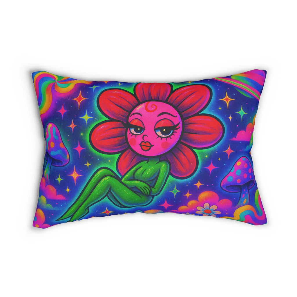 Sweet Pea: Cosmic Bloom Lumbar Pillow - Moon Frankenstein