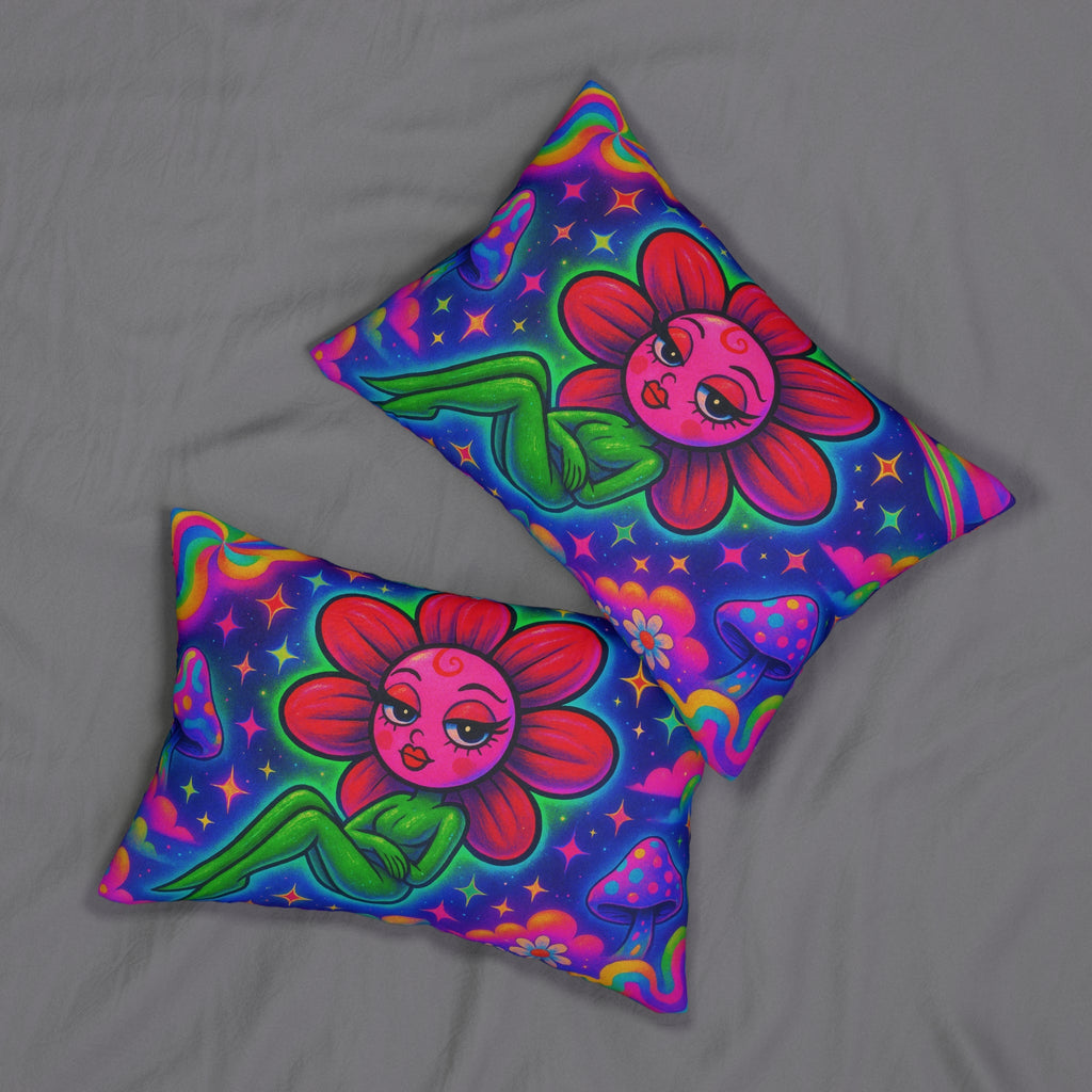 Sweet Pea: Cosmic Bloom Lumbar Pillow - Moon Frankenstein