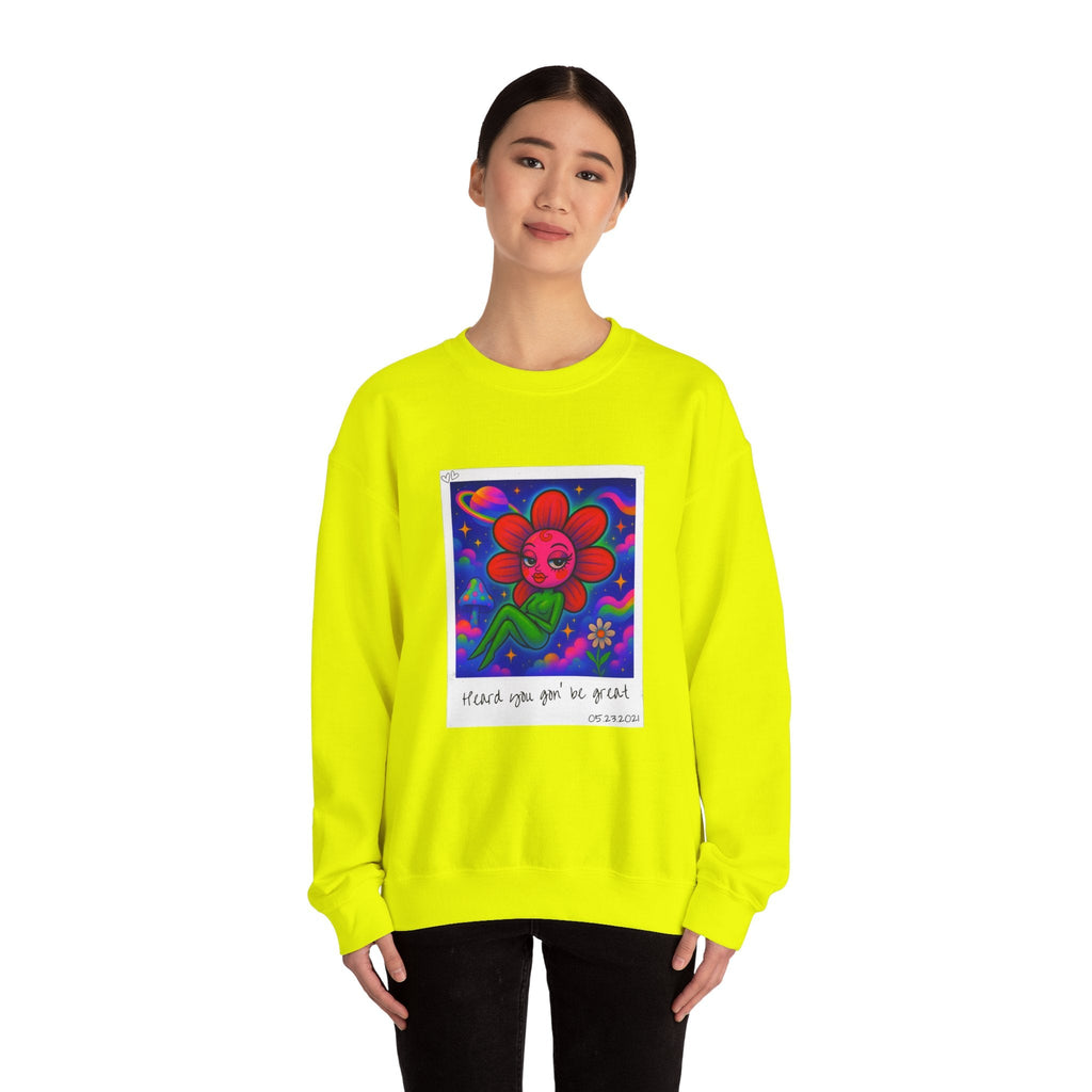 Sweet Pea: Cosmic Bloom Unisex Crewneck Sweatshirt - Moon Frankenstein