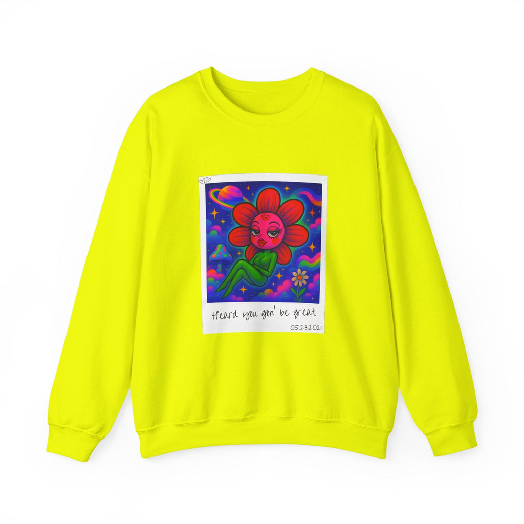 Sweet Pea: Cosmic Bloom Unisex Crewneck Sweatshirt - Moon Frankenstein