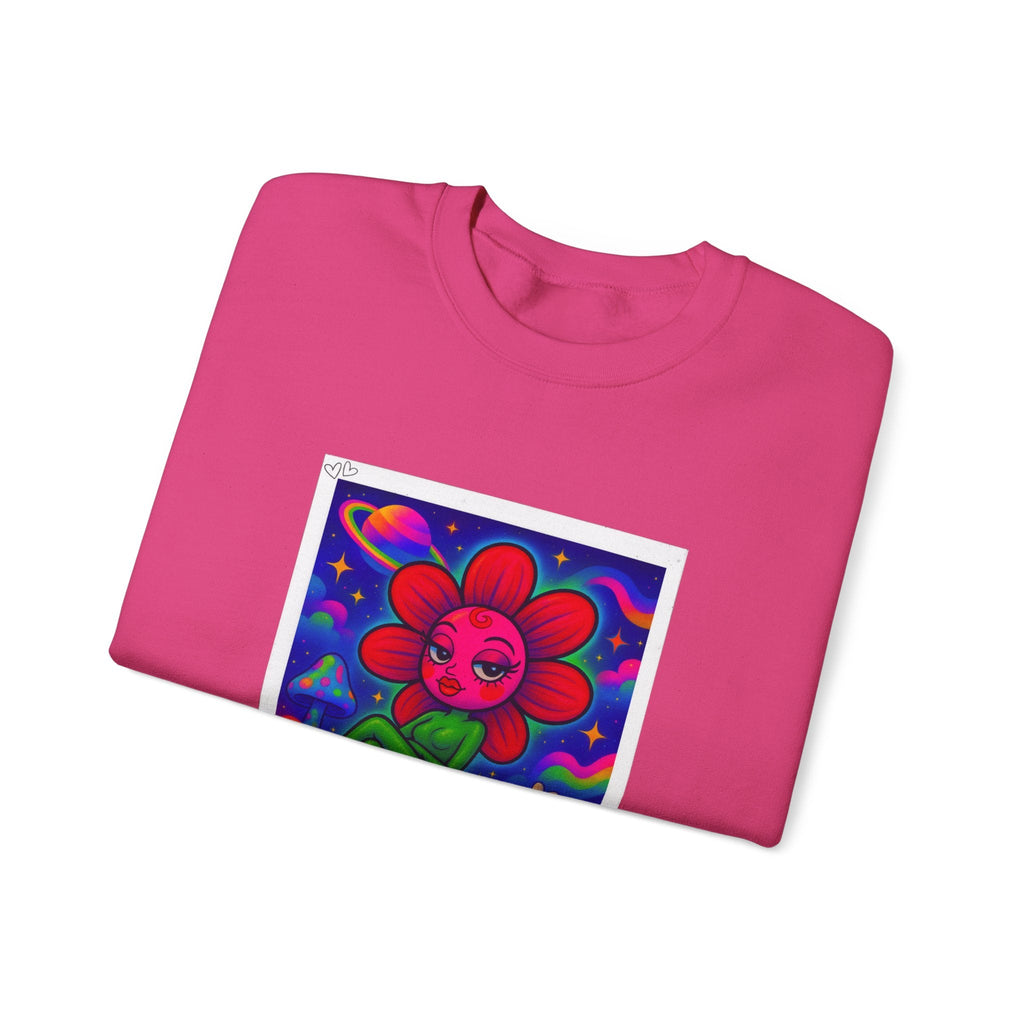 Sweet Pea: Cosmic Bloom Unisex Crewneck Sweatshirt - Moon Frankenstein