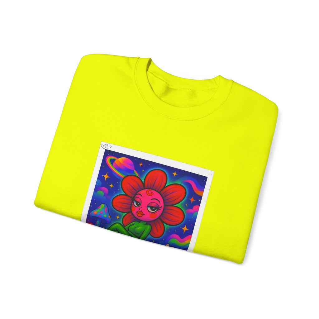 Sweet Pea: Cosmic Bloom Unisex Crewneck Sweatshirt - Moon Frankenstein
