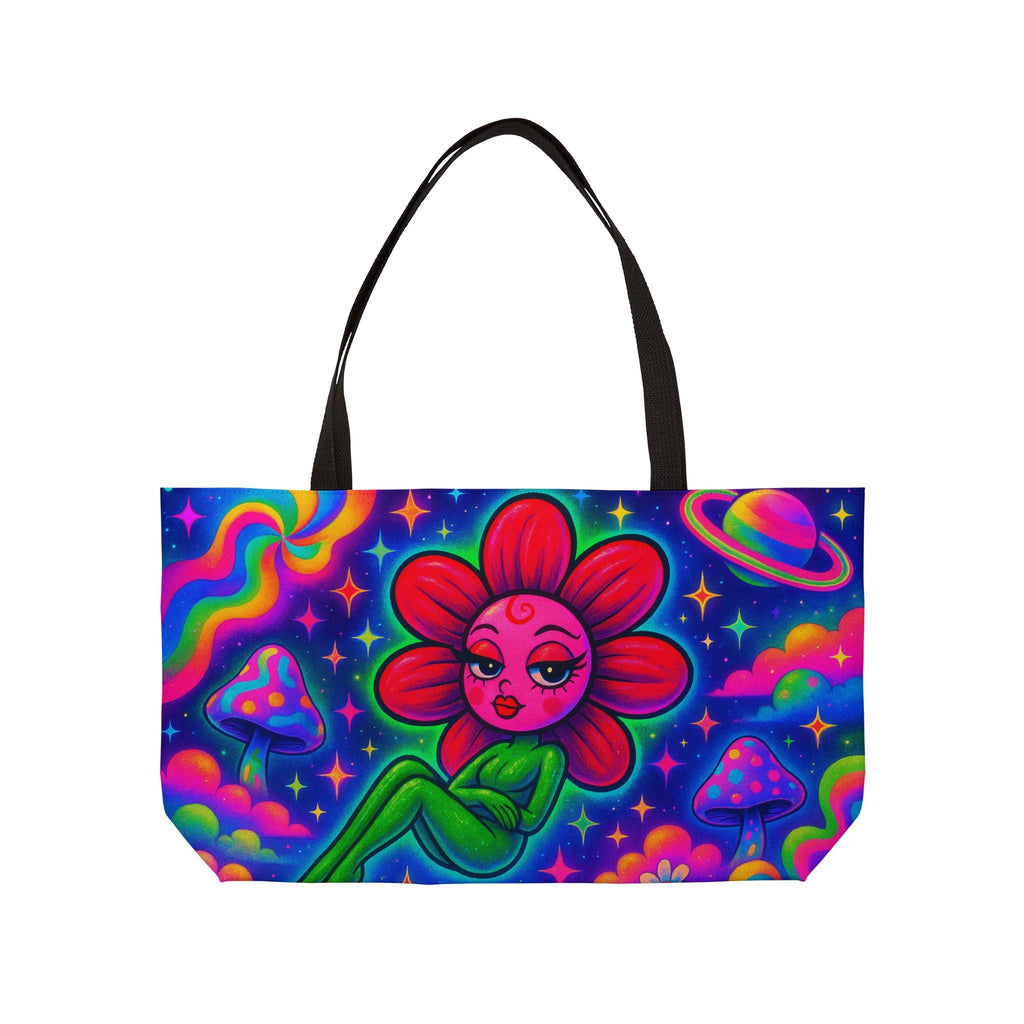 Sweet Pea: Cosmic Bloom Weekender Tote Bag - Moon Frankenstein
