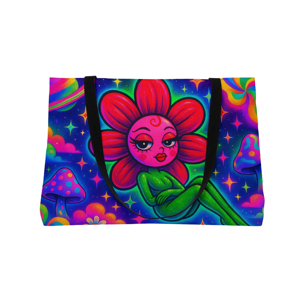 Sweet Pea: Cosmic Bloom Weekender Tote Bag - Moon Frankenstein