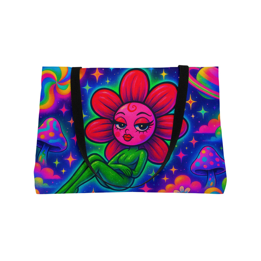 Sweet Pea: Cosmic Bloom Weekender Tote Bag - Moon Frankenstein