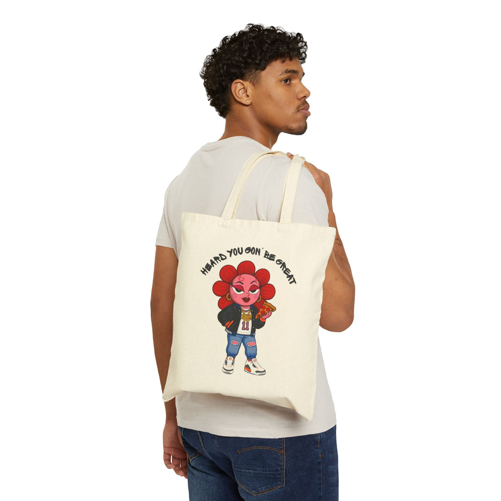 Thicck Pea Cotton Canvas Tote Bag - Moon Frankenstein