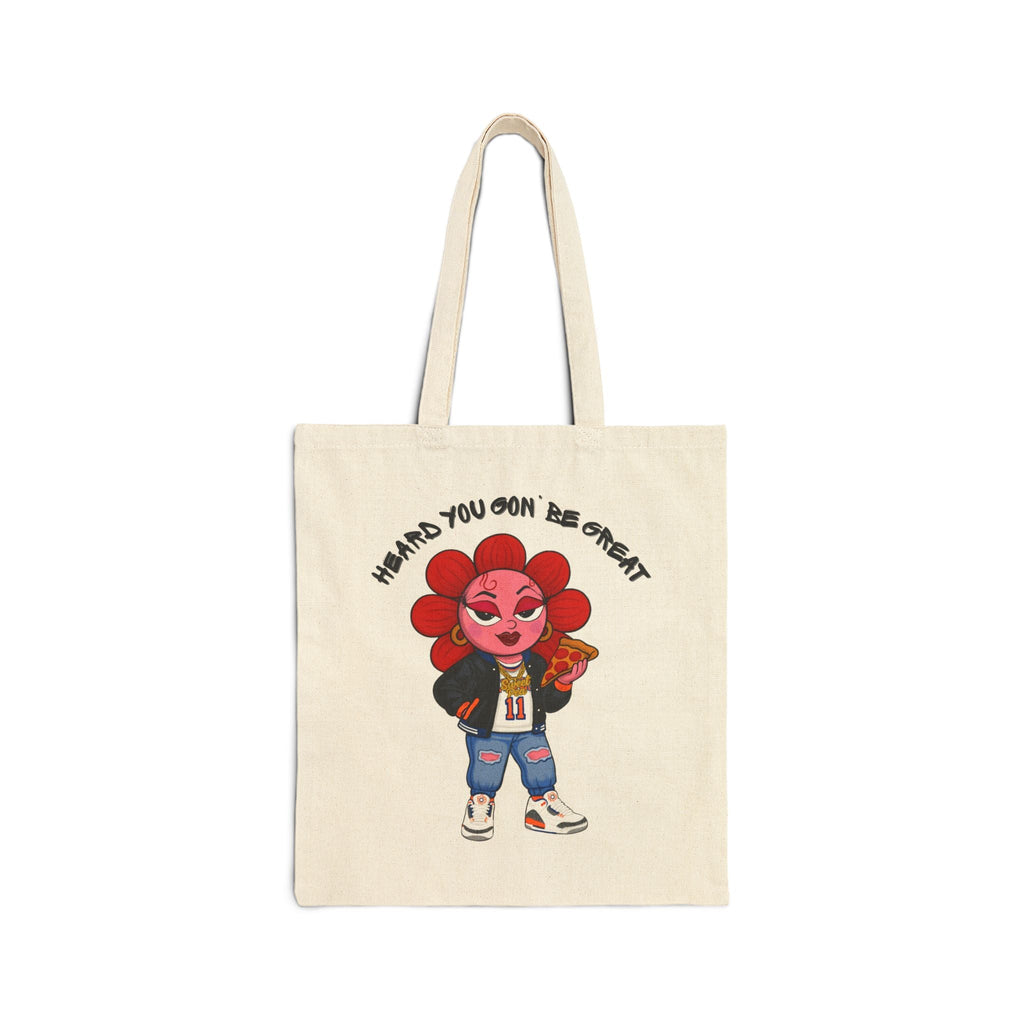 Thicck Pea Cotton Canvas Tote Bag - Moon Frankenstein