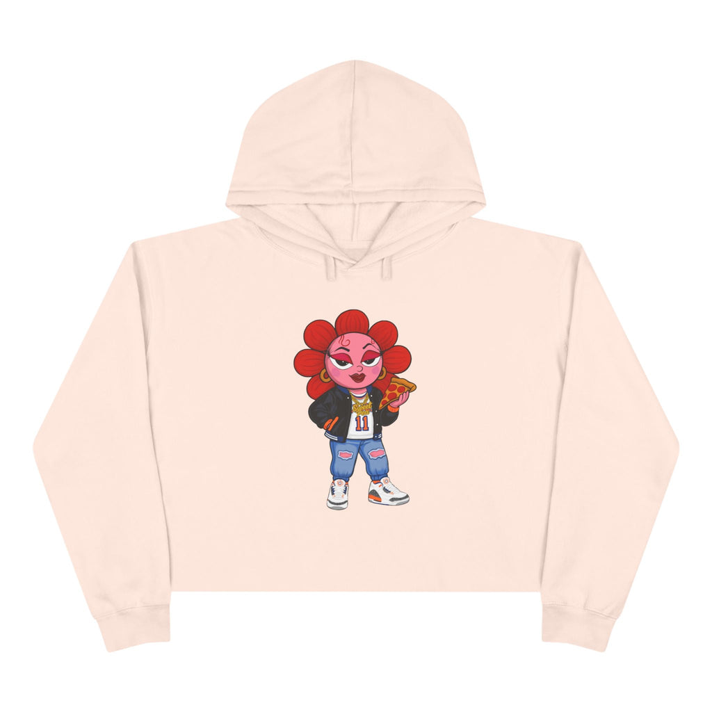 Thicck Pea Crop Hoodie - Moon Frankenstein