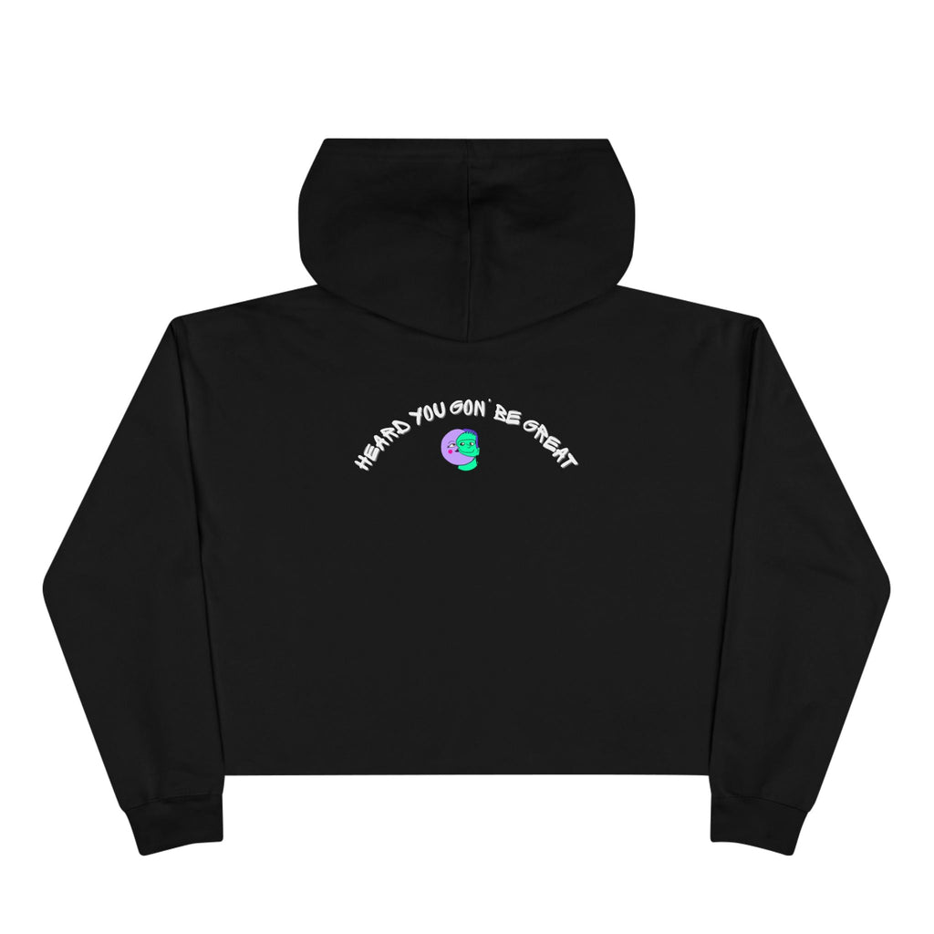Thicck Pea Crop Hoodie - Moon Frankenstein