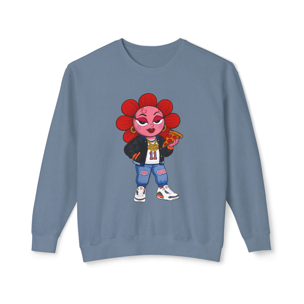 Thicck Pea Unisex Lightweight Crewneck Sweatshirt - Moon Frankenstein