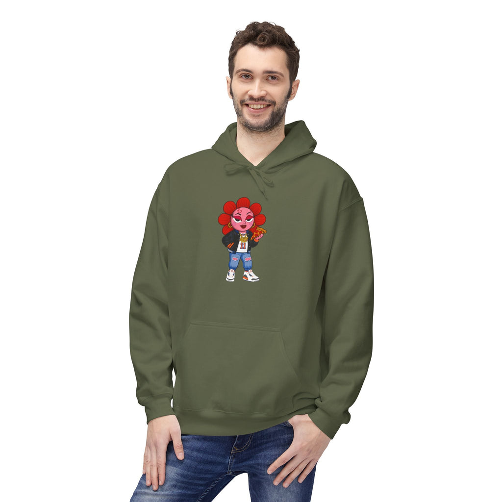Thicck Pea Unisex Midweight Fleece Hoodie - Moon Frankenstein