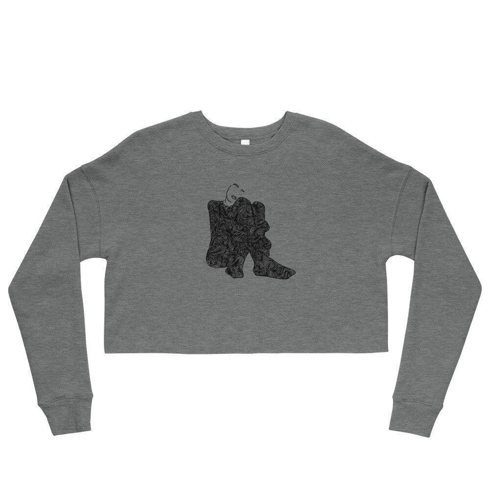 Body High: Thoughts Crop Sweater - Moon Frankenstein