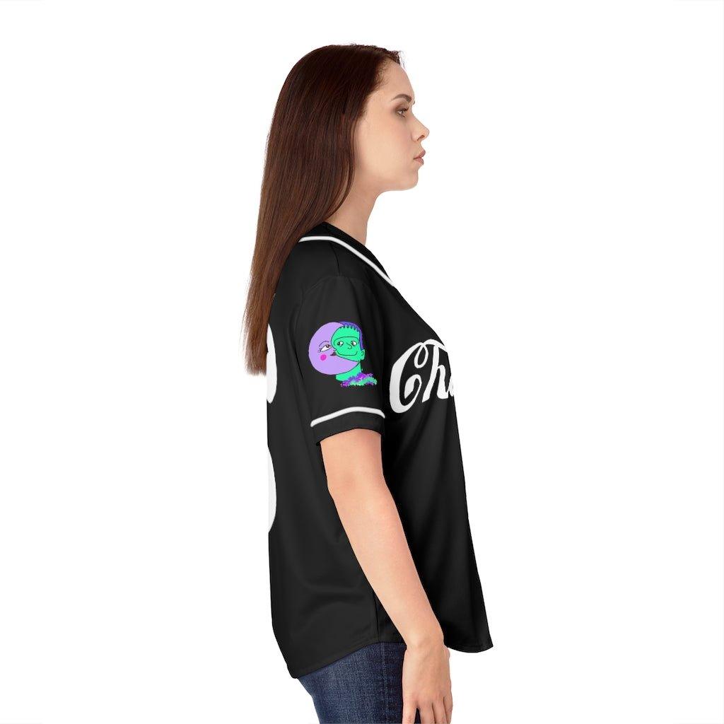 Chapiadora Women's Baseball Jersey (Black) - Moon Frankenstein