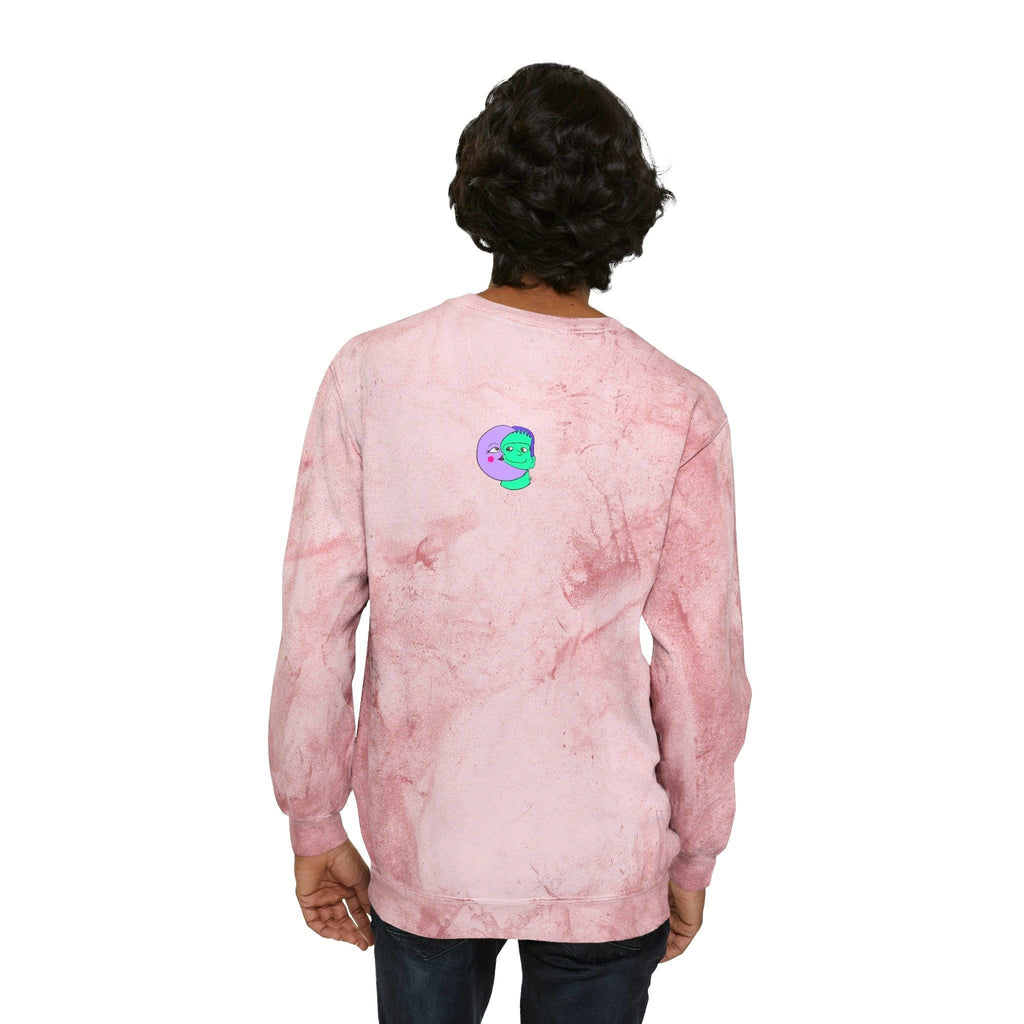 IDGFlyinFux Unisex Color Blast Crewneck Sweatshirt - Moon Frankenstein