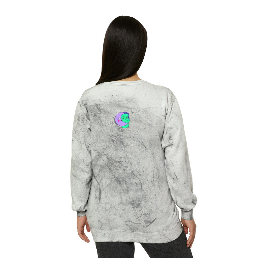 IDGFlyinFux Unisex Color Blast Crewneck Sweatshirt - Moon Frankenstein