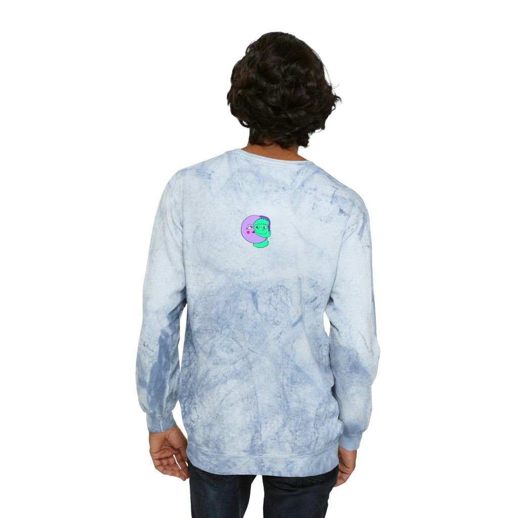 IDGFlyinFux Unisex Color Blast Crewneck Sweatshirt - Moon Frankenstein