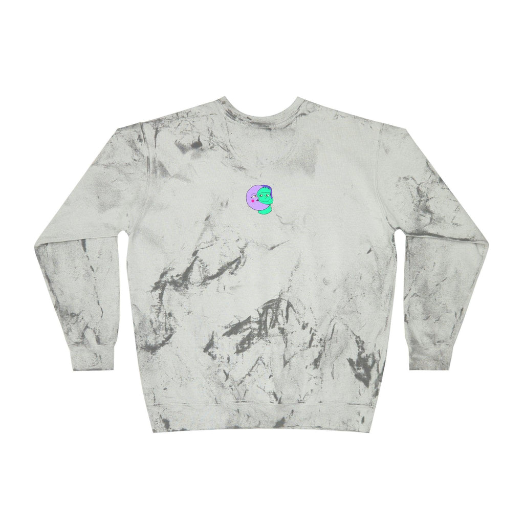 IDGFlyinFux Unisex Color Blast Crewneck Sweatshirt - Moon Frankenstein
