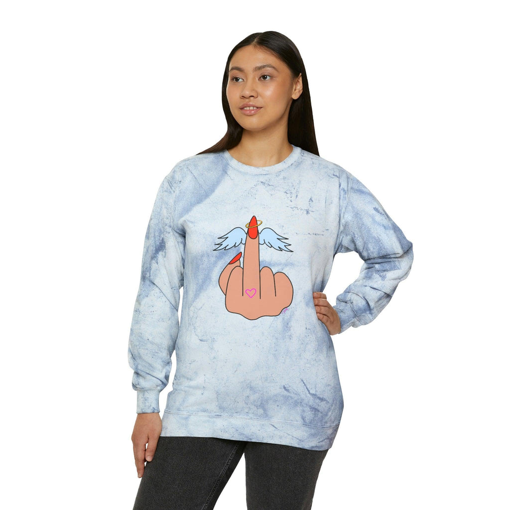 IDGFlyinFux Unisex Color Blast Crewneck Sweatshirt - Moon Frankenstein