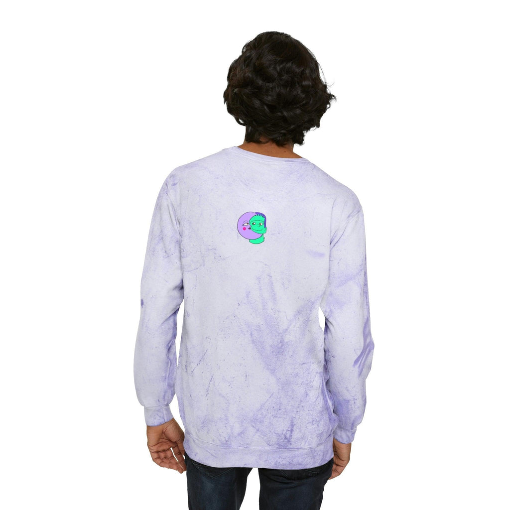 IDGFlyinFux Unisex Color Blast Crewneck Sweatshirt - Moon Frankenstein
