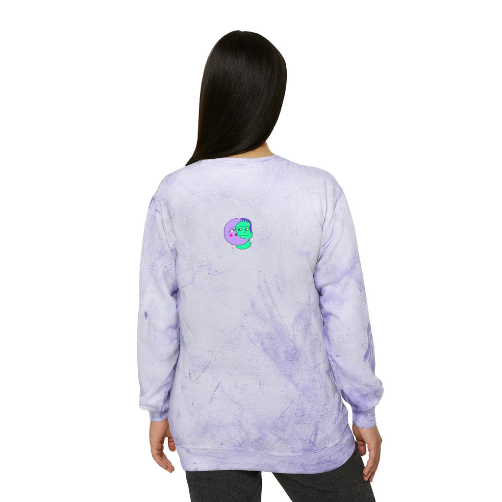 IDGFlyinFux Unisex Color Blast Crewneck Sweatshirt - Moon Frankenstein