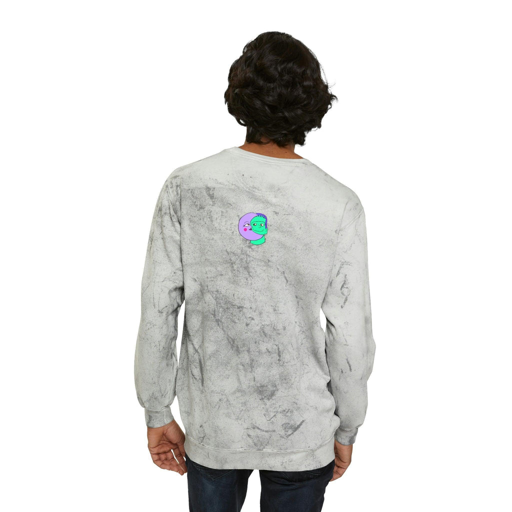 IDGFlyinFux Unisex Color Blast Crewneck Sweatshirt - Moon Frankenstein