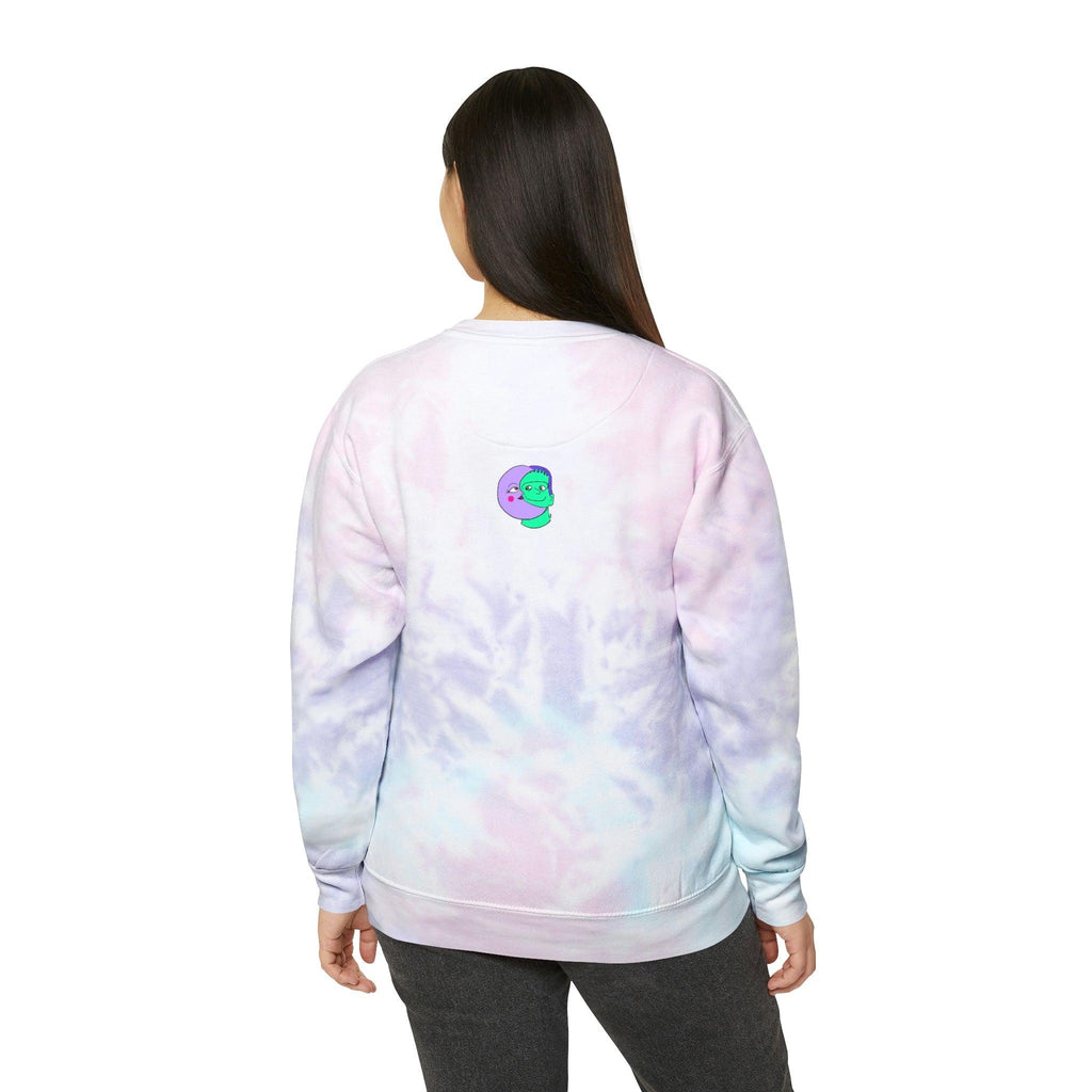 IDGFlyinFux Unisex Tie-Dye Sweatshirt - Moon Frankenstein