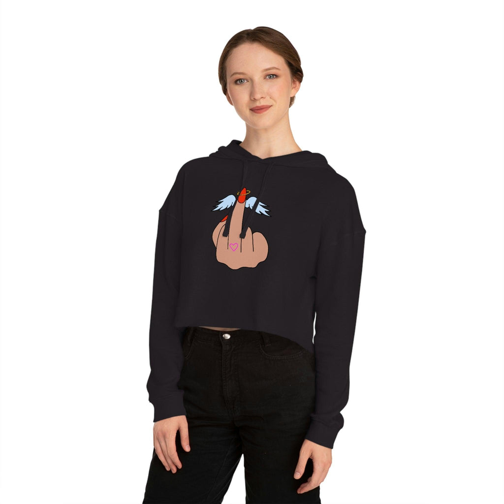 IDGFlyinFux Women’s Cropped Hooded Sweatshirt - Moon Frankenstein